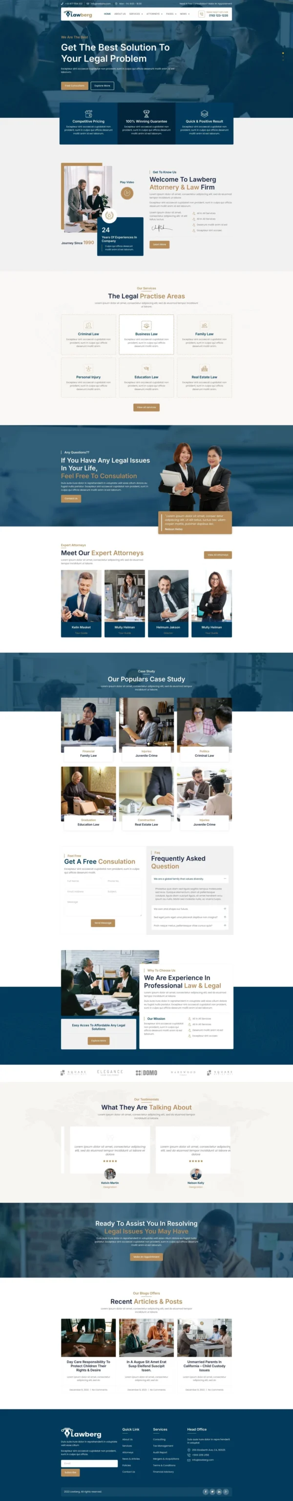 Lawberg - Lawyer & Legal Firm Website Design Package