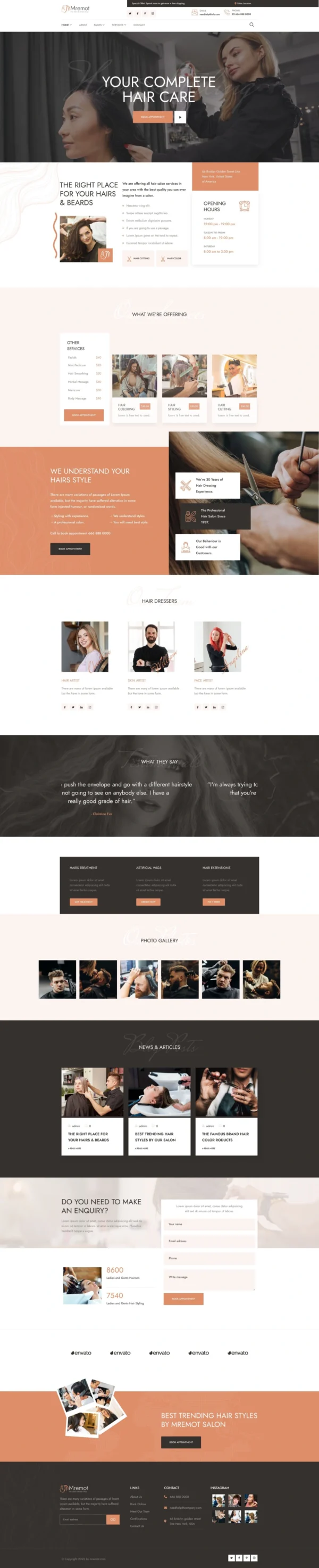 Mremot - Hair Salon Website Design Package