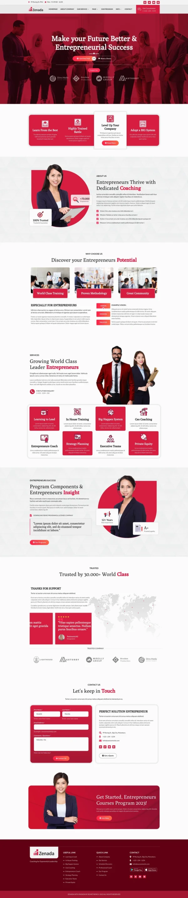 Zenada - Entrepreneur & Business Coaching Website Design Package