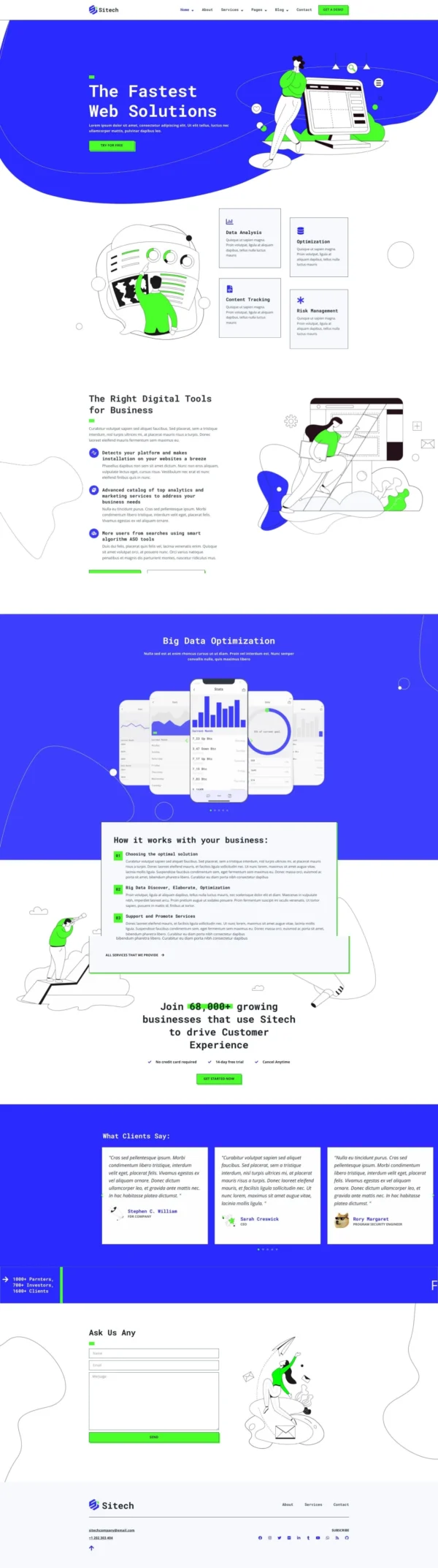 Sitech – SaaS Company Website Design Package