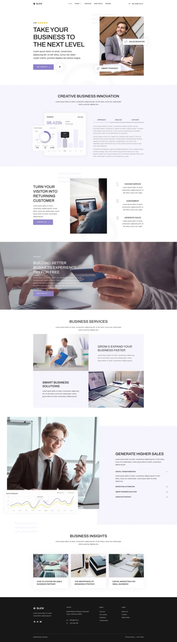 Slick - Multipurpose Business & Marketing Agency Website Design Package