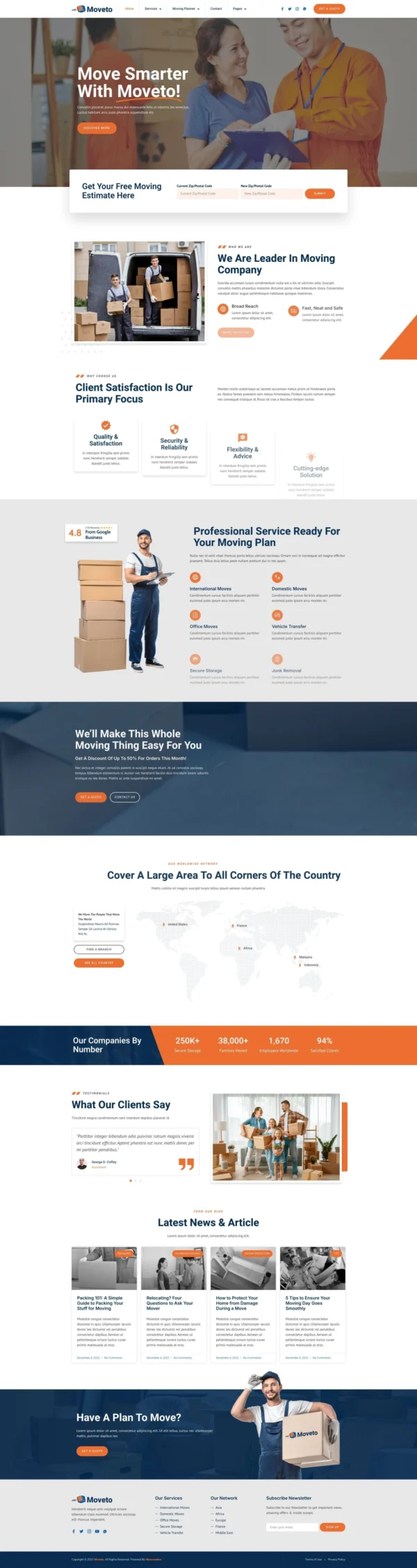 Moveto - Moving Company Website Design Package