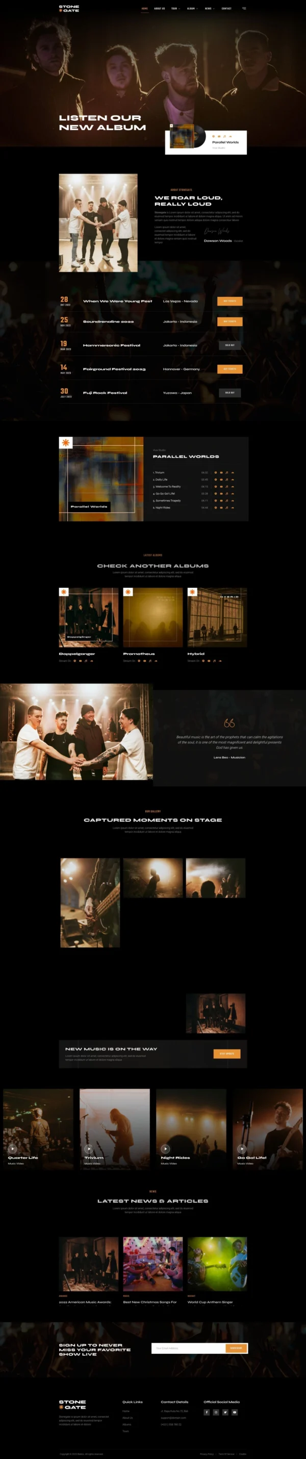 Stonegate – Music Band & Musician Website Design Package