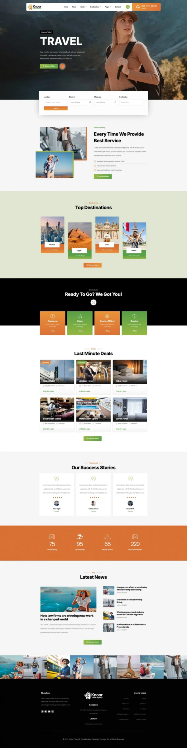 Knoor - Travel & Tours Booking Website Design Package