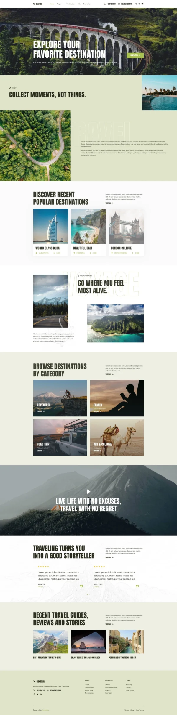 Nextour - Tour Guide & Travel Agency Website Design Package