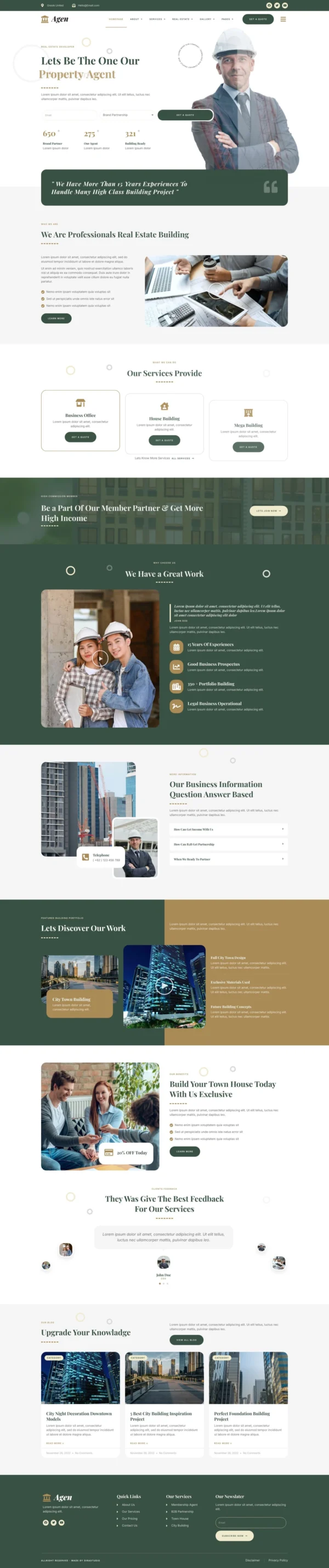 Agen - Real Estate & Property Developer Website Design Package