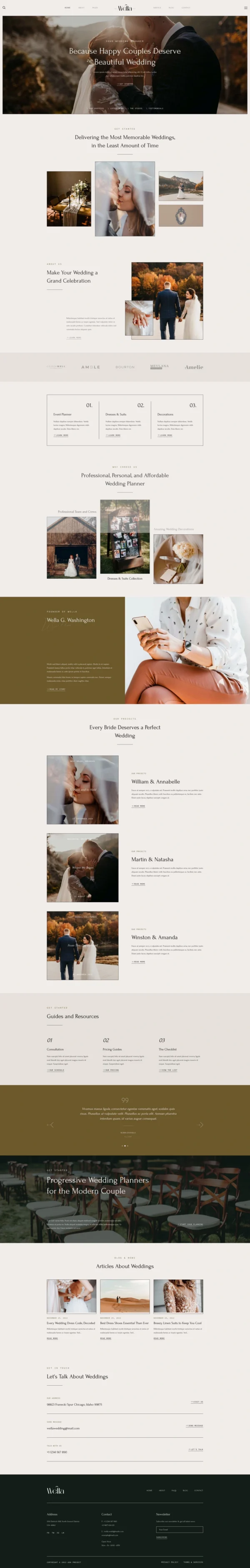 Wella - Wedding & Event Planner Website Design Package