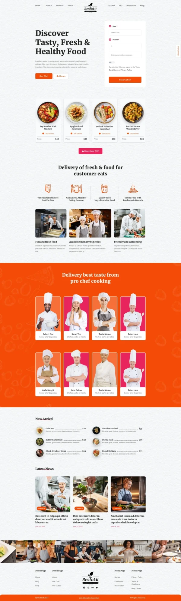 Restokit - Food & Restaurant Website Design Package
