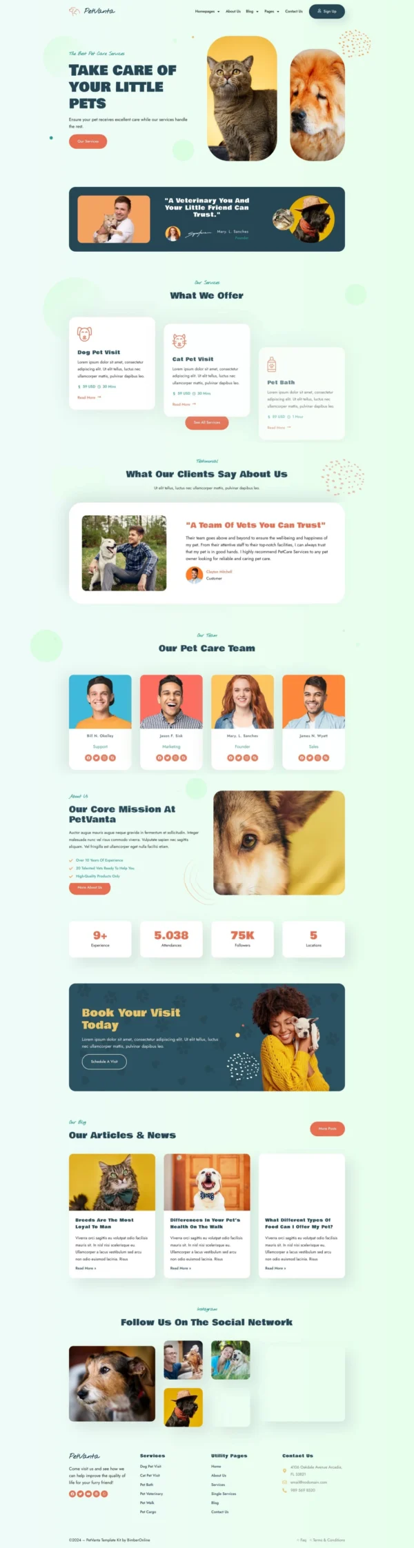 Petvanta - Pet Care Services Website Design Package