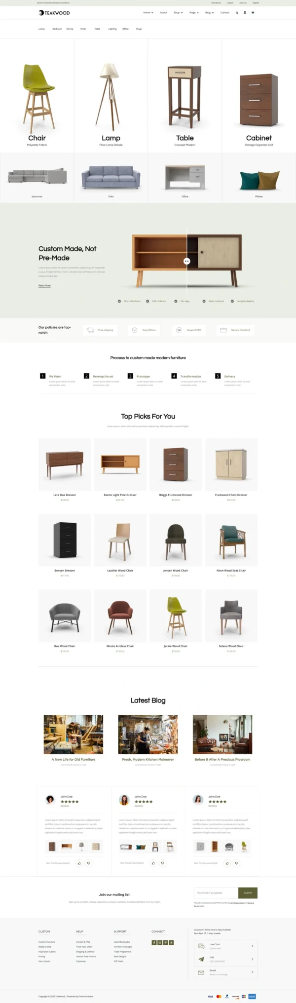 Teakwood - Furniture Shop Website Design Package