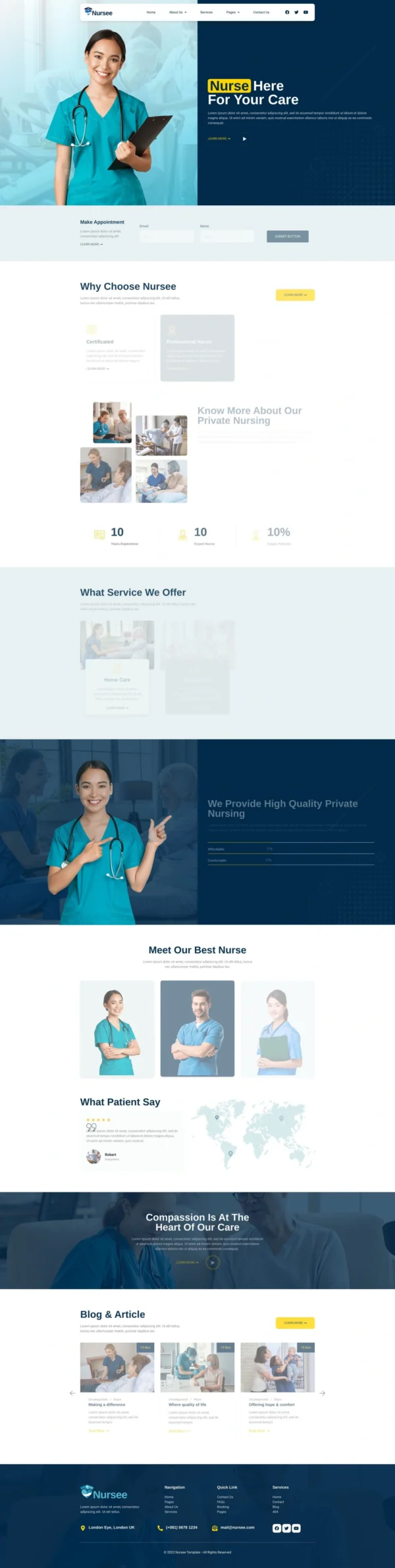 Nursee - Homecare & Private Nursing Website Design Package