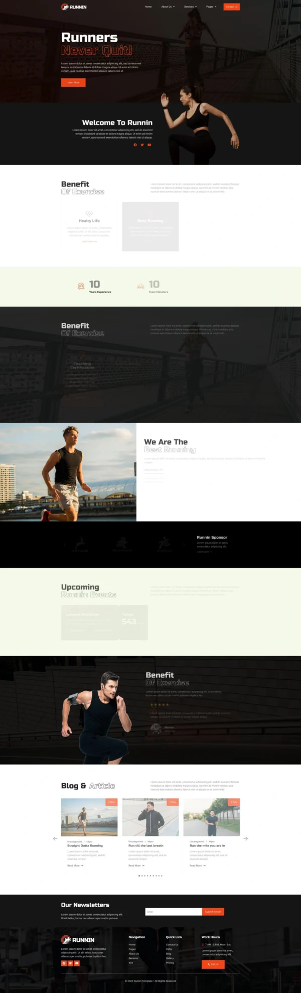 Runnin - Video Production Service Website Design Package