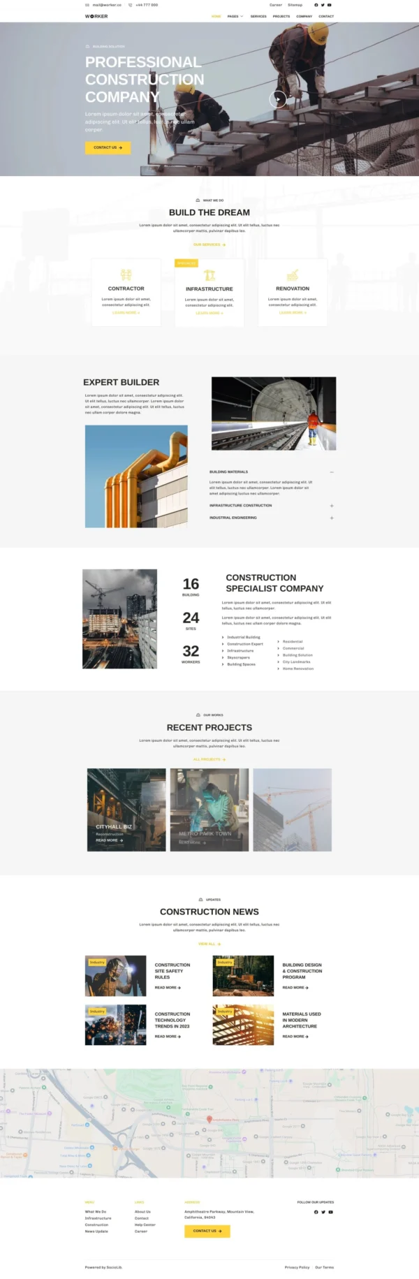 Worker - Construction & Building Company Website Design Package