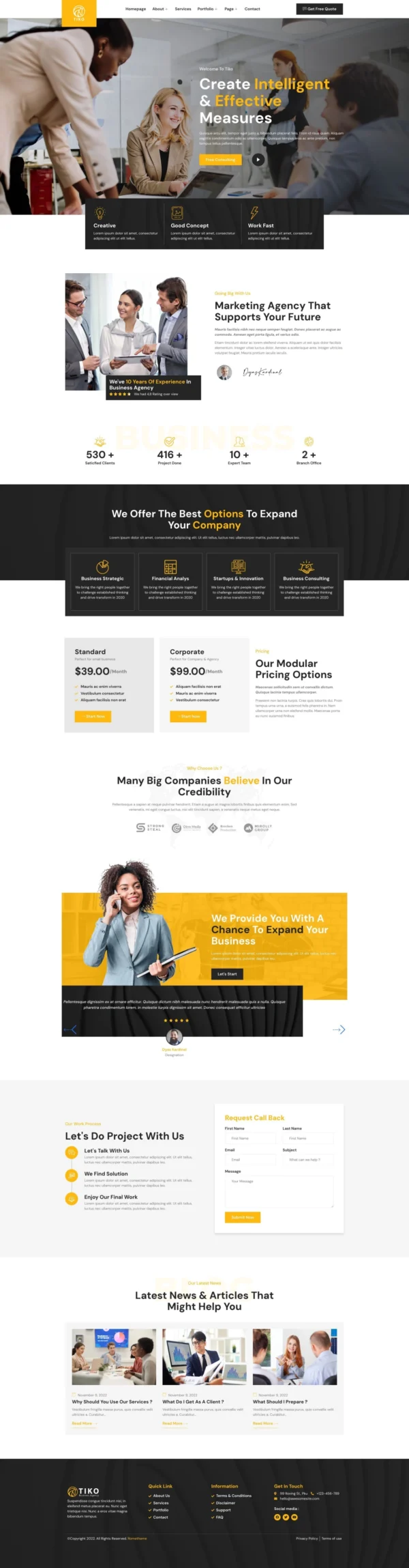 Tiko - Business Agency Website Design Package