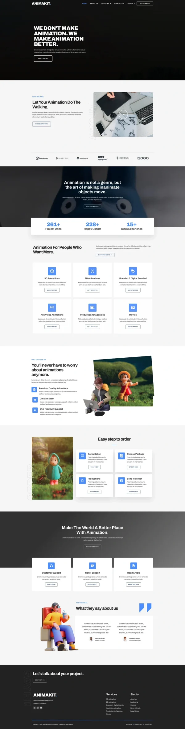 Animakit - Animation Studio Website Design Package