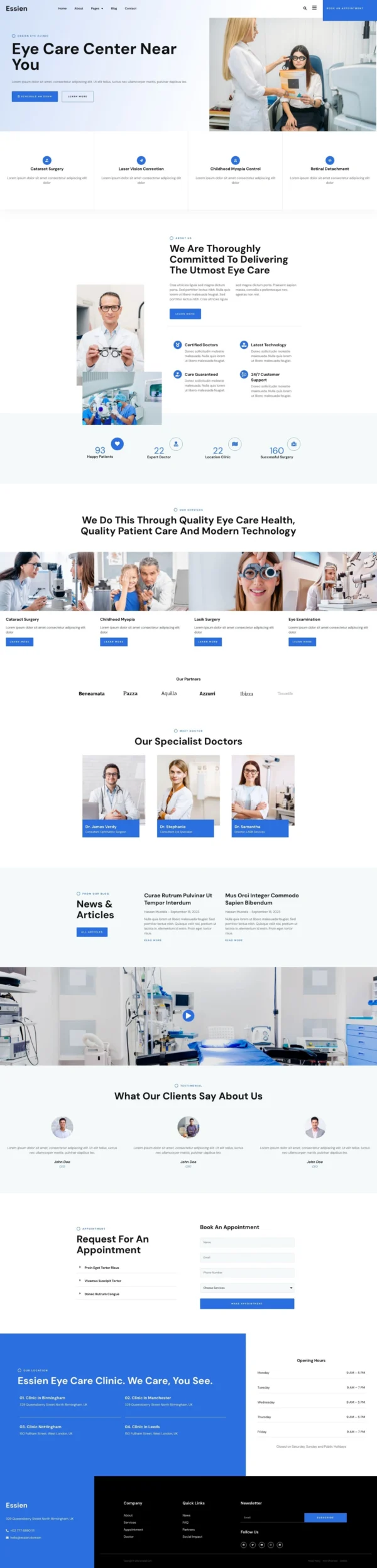 Essien - Eye Care Clinic Website Design Package