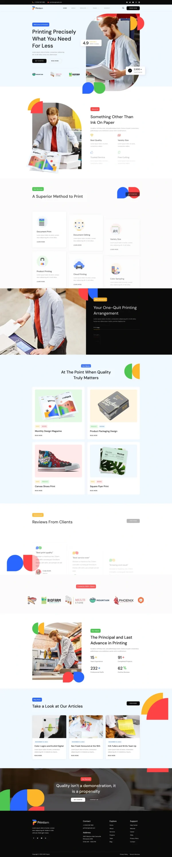 Printism - Printing and Design Service Website Design Package