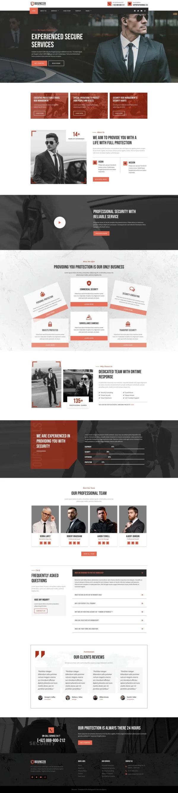 Bouncer - Bodyguard & Security Agency Website Design Package