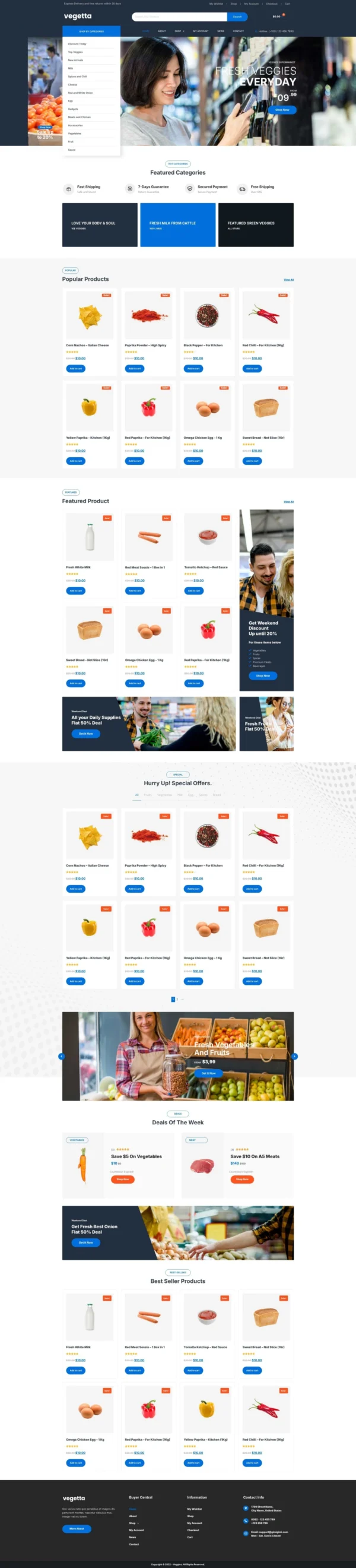 Vegetta - Supermarket Multipurpose  Elementor Kit