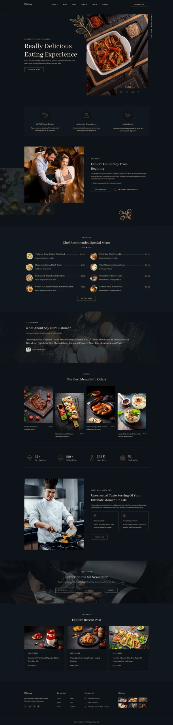 Bisko - Restaurant & Cafe Website Design Package
