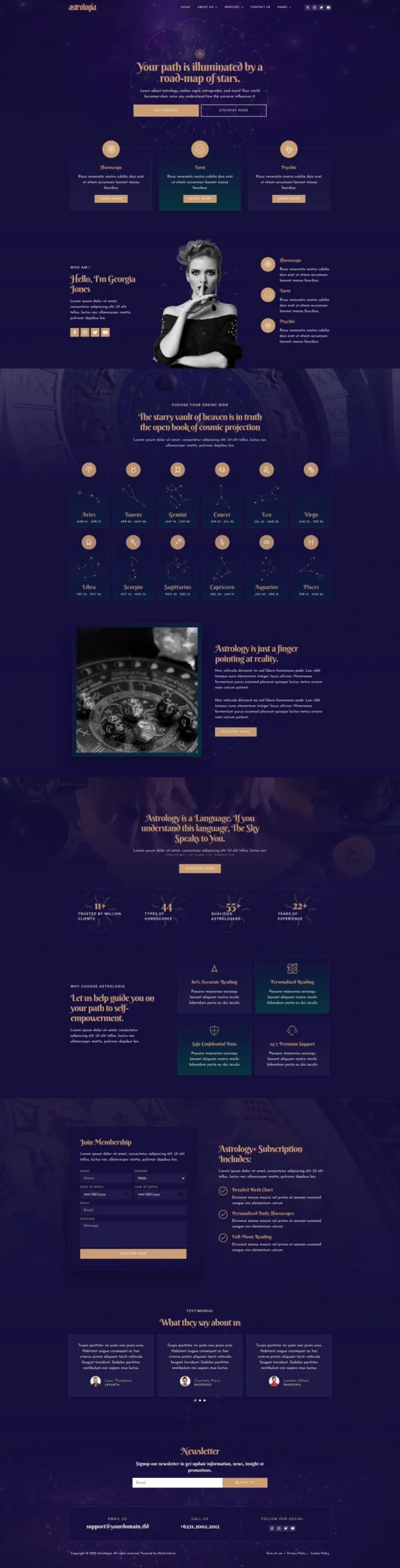 Astrologia - Horoscope Astrology Website Design Package