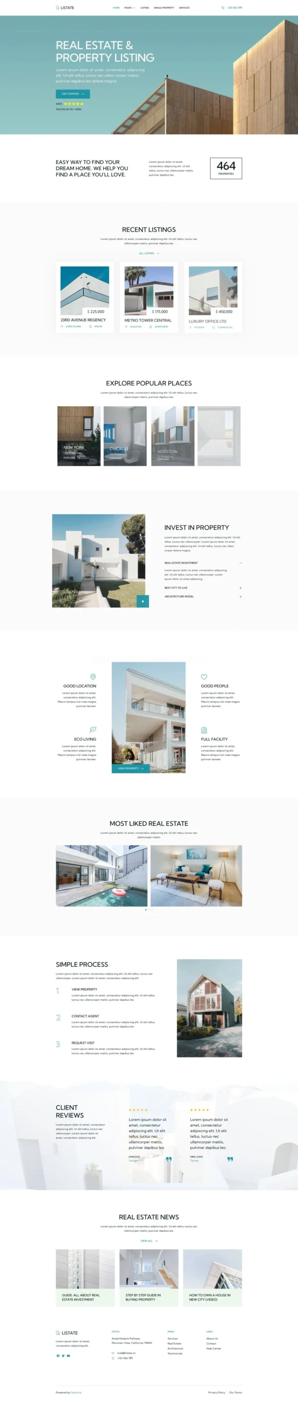 Listate - Real Estate & Property Listing Website Design Package