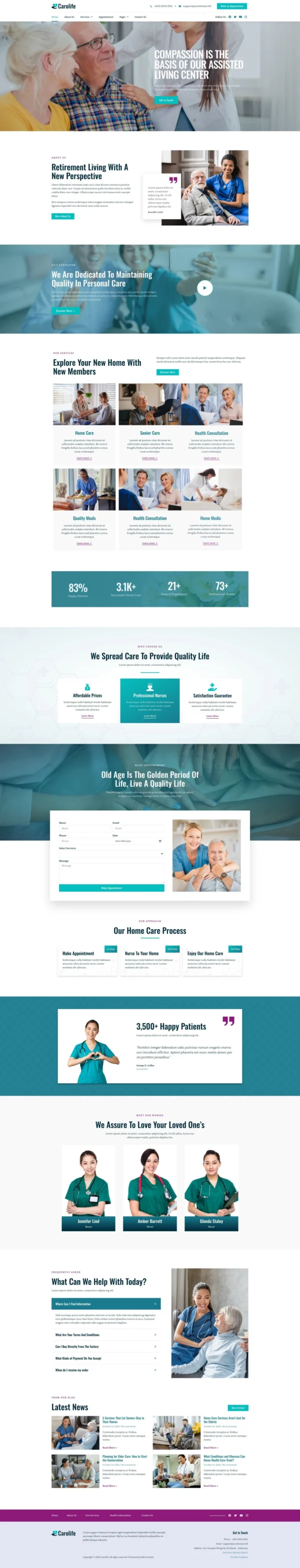 Carolife - Home Care & Private Nursing Services Website Design Package