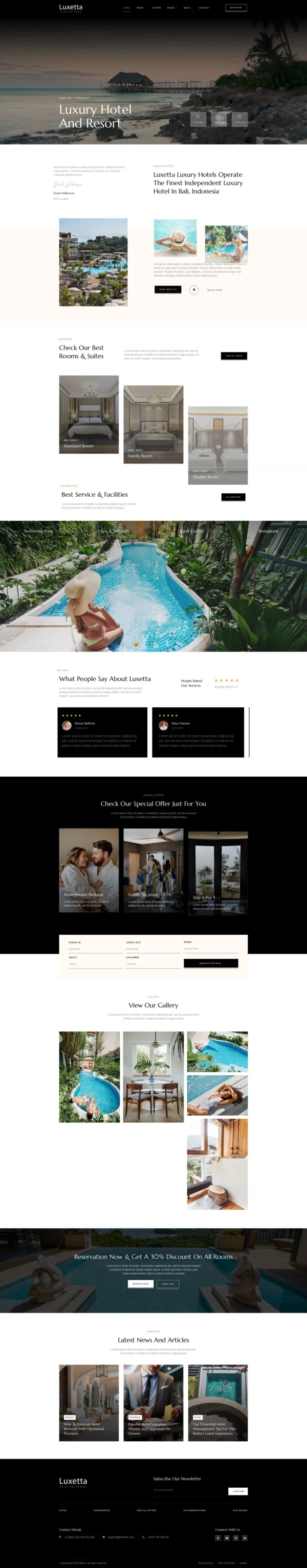 Luxetta – Luxury Hotel & Resort Website Design Package