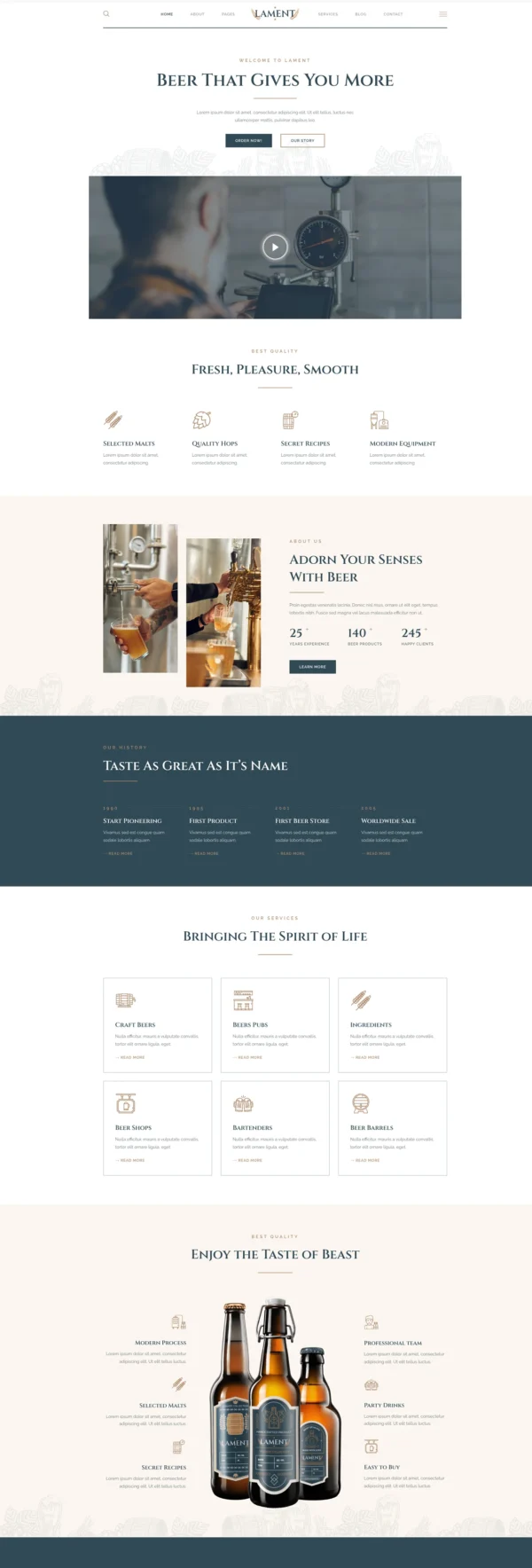 Lament - Craft Beer & Brewery Website Design Package