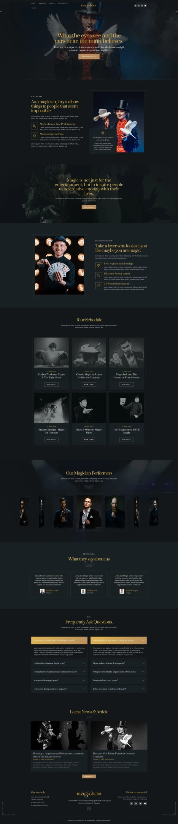 Magickom - Magician Website Design Package