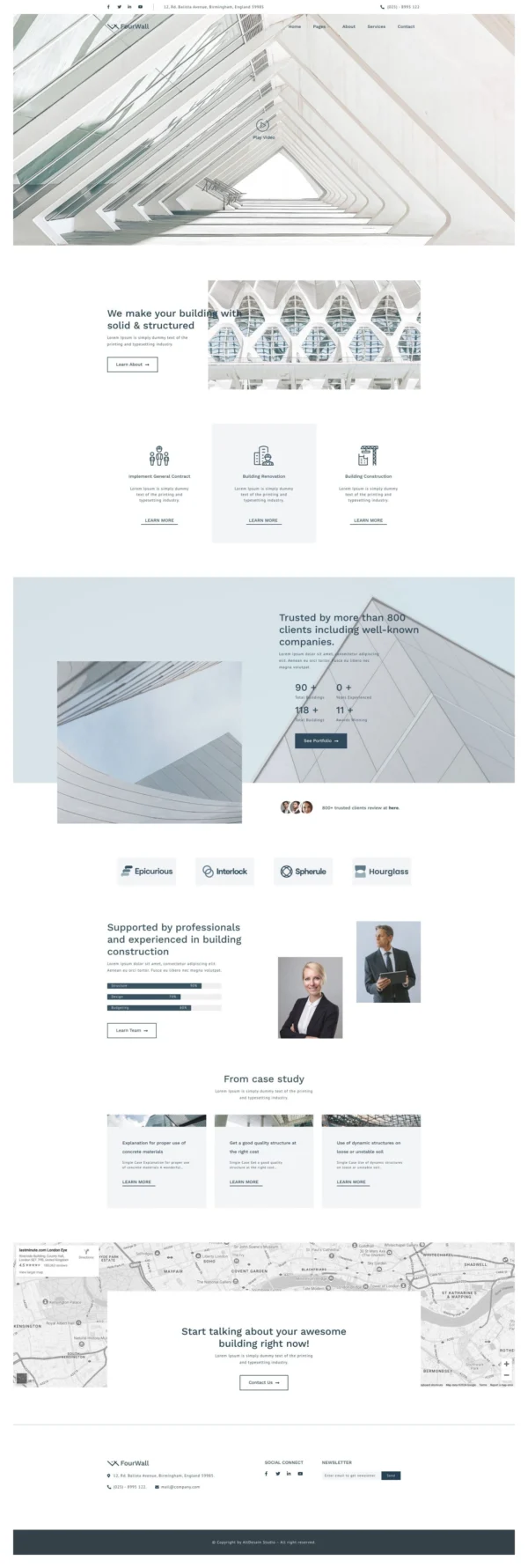 FourWall - Construction Website Design Package