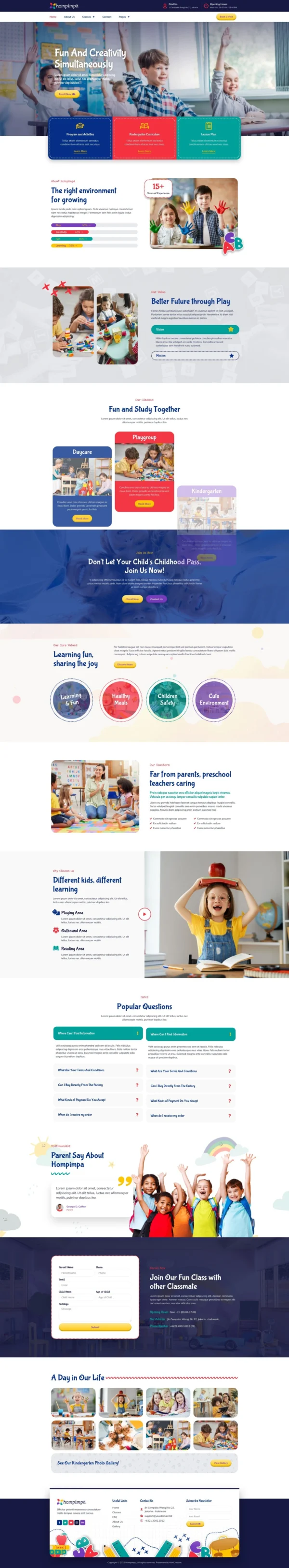 Hompimpa - Kindergarten & Child Care Website Design Package