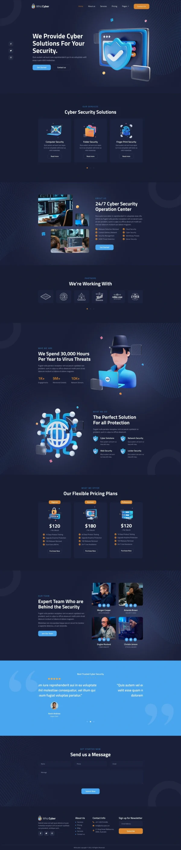 WhizCyber - Cyber Security Website Design Package
