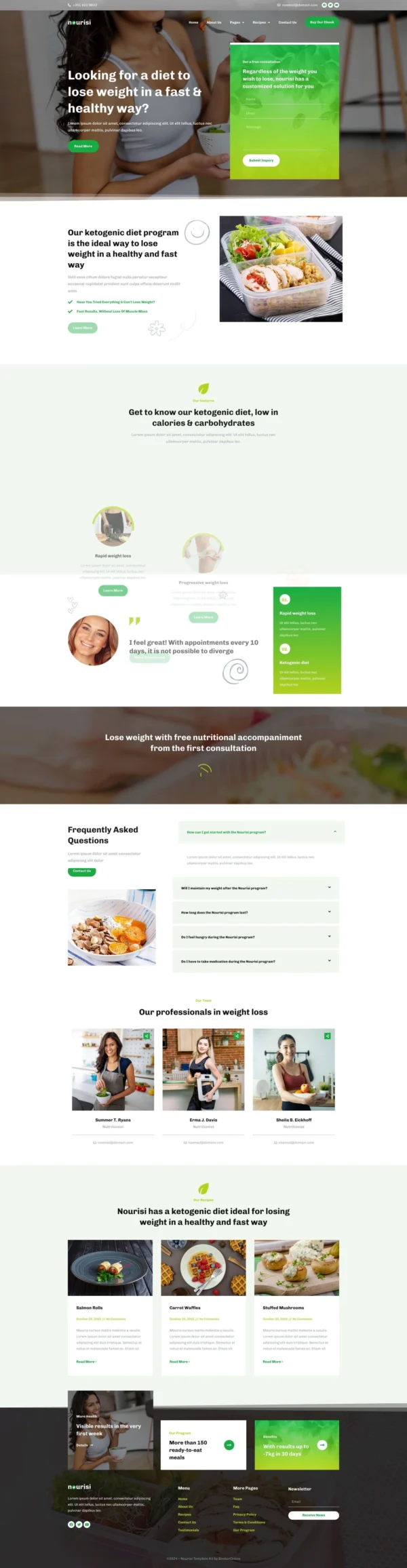 Nourisi - Nutrition Website Design Package