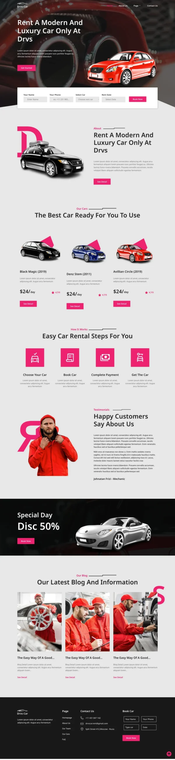 DRVS – Car Rental Website Design Package