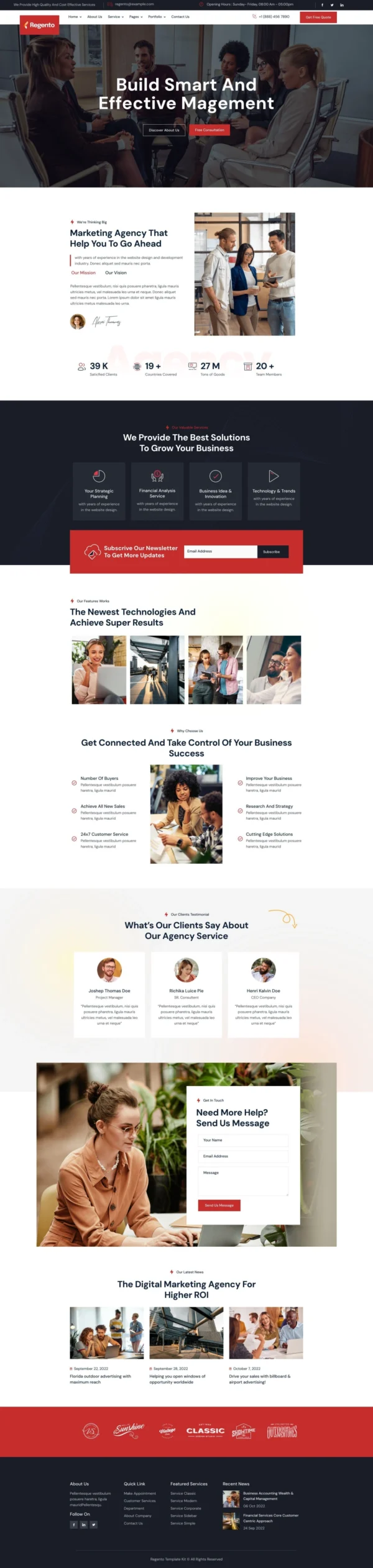 Regento - Business Agency Website Design Package