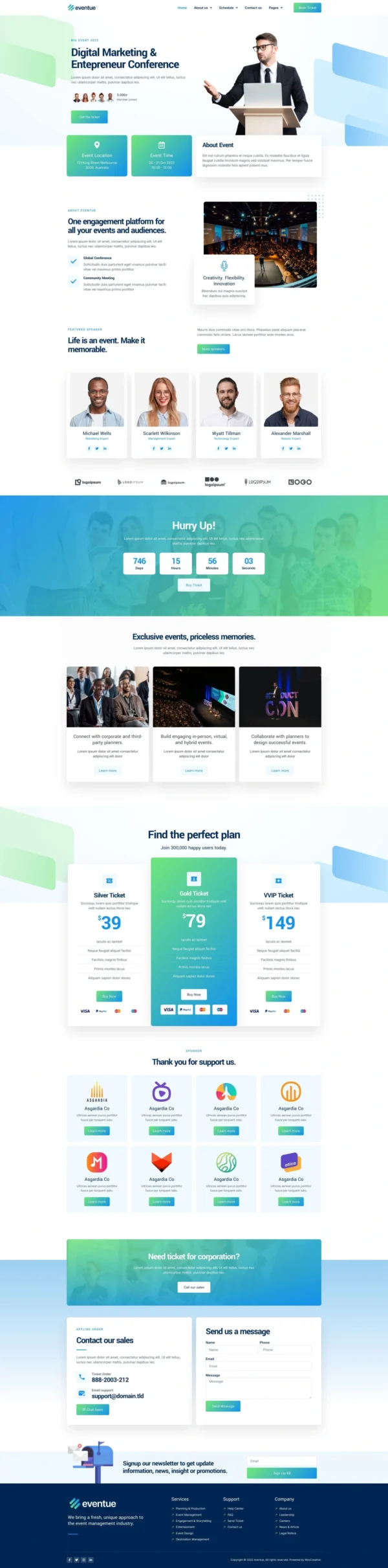 Eventue - Event & Conference Website Design Package