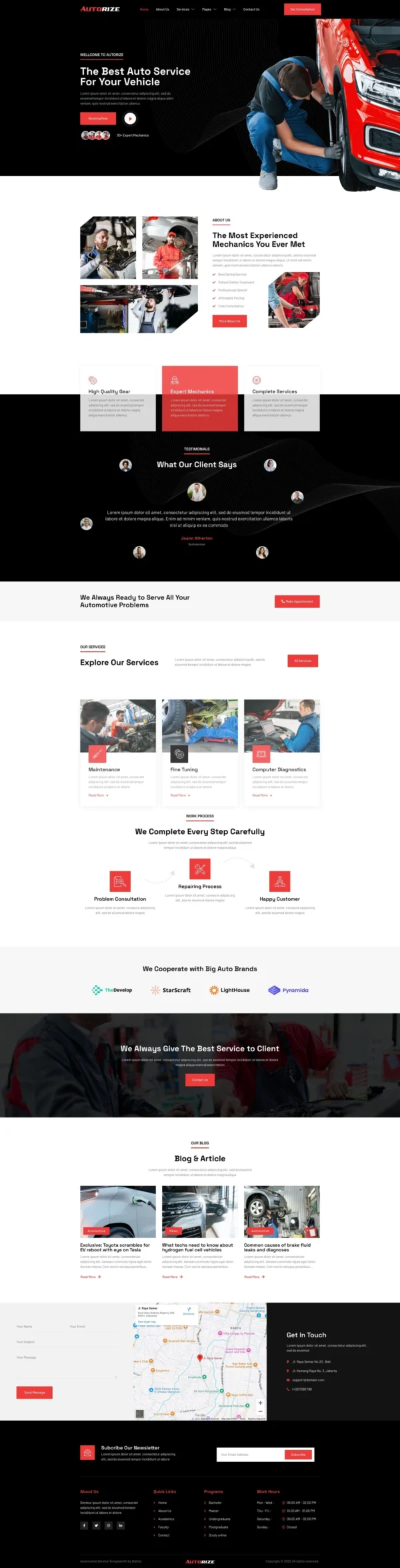 Autorize - Car Repair & Auto Services Website Design Package