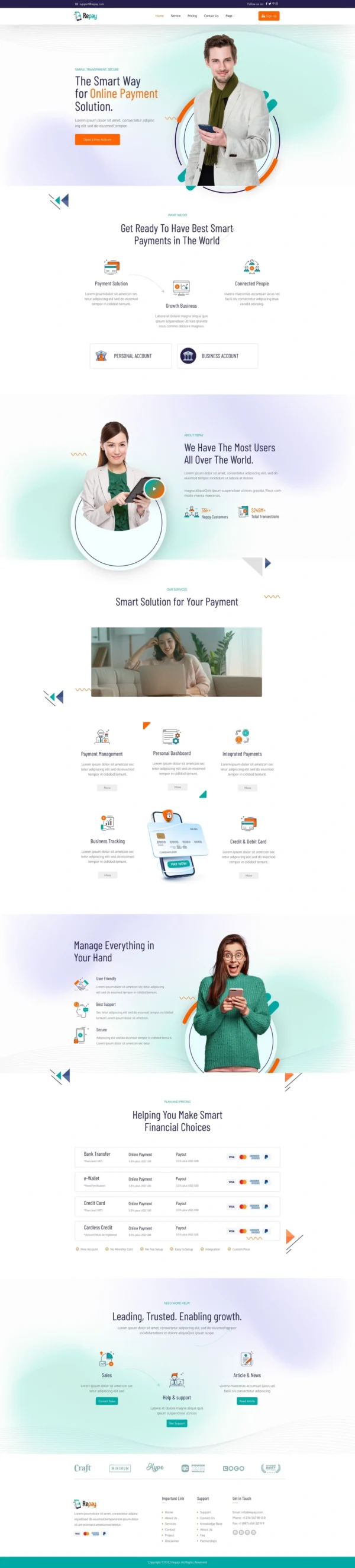 Repay | Payment Gateway Website Design Package