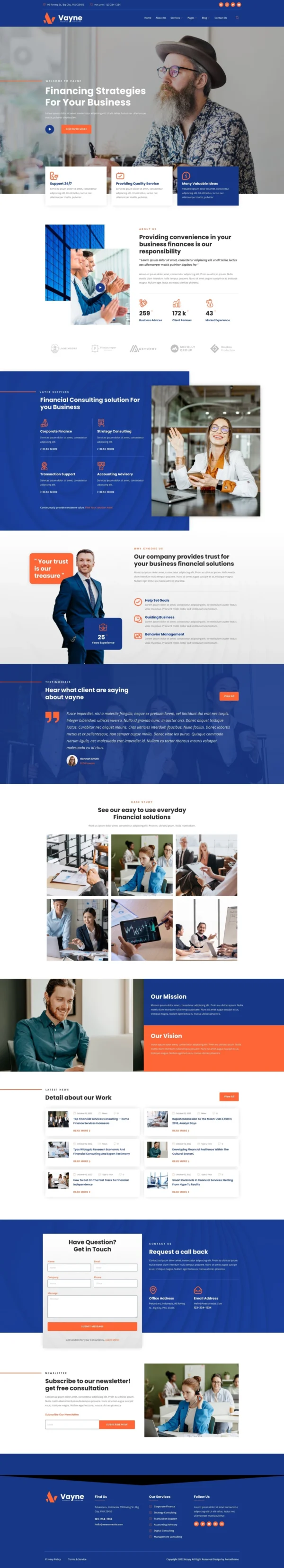 Vayne - Financial Consulting Website Design Package