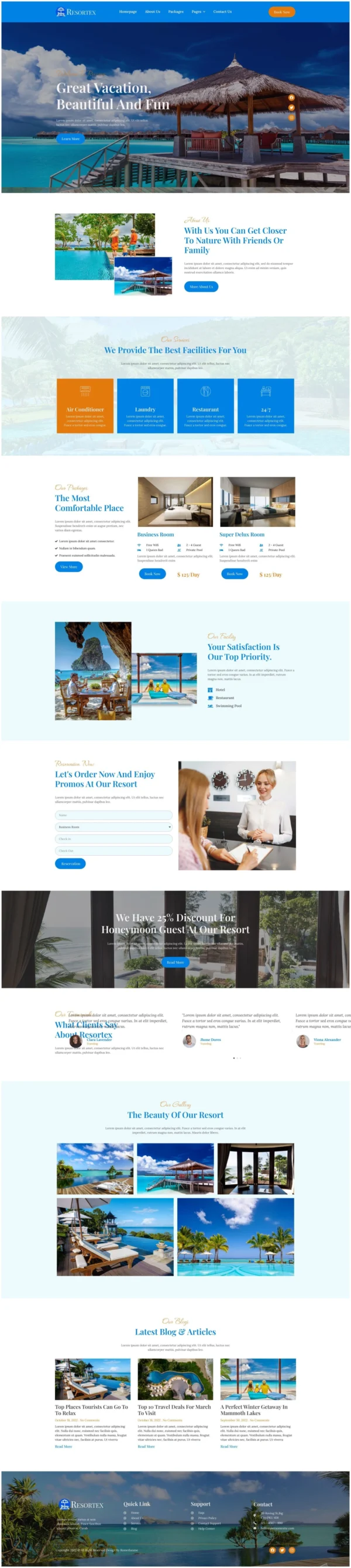 Resortex - Hotel & Resort Website Design Package