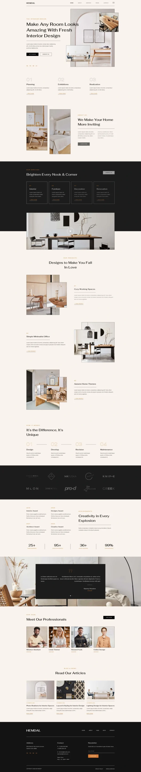 Hemdal - Interior Design & Architecture Website Design Package