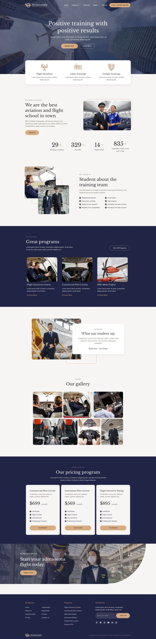 Aviationaly - Aviation & Flight School Website Design Package