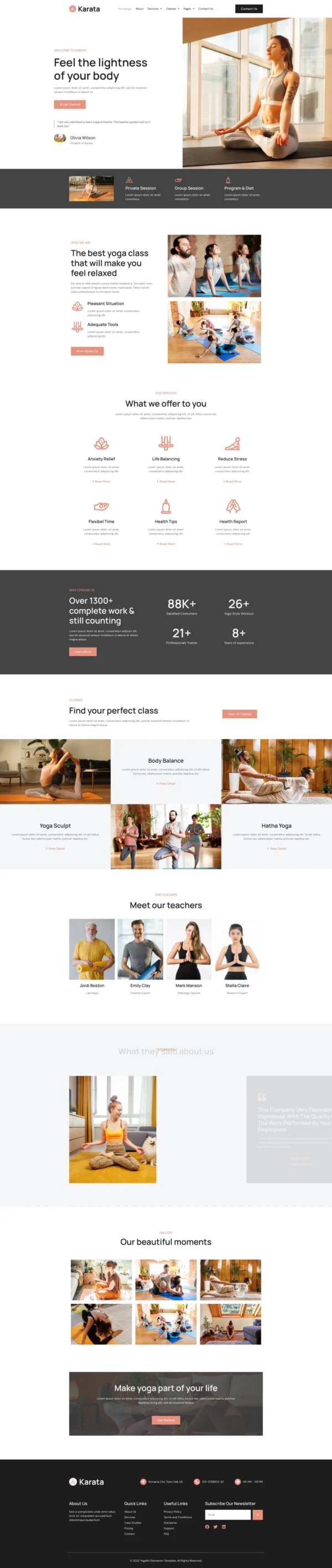 Karata - Yoga Teacher & Studio Website Design Package