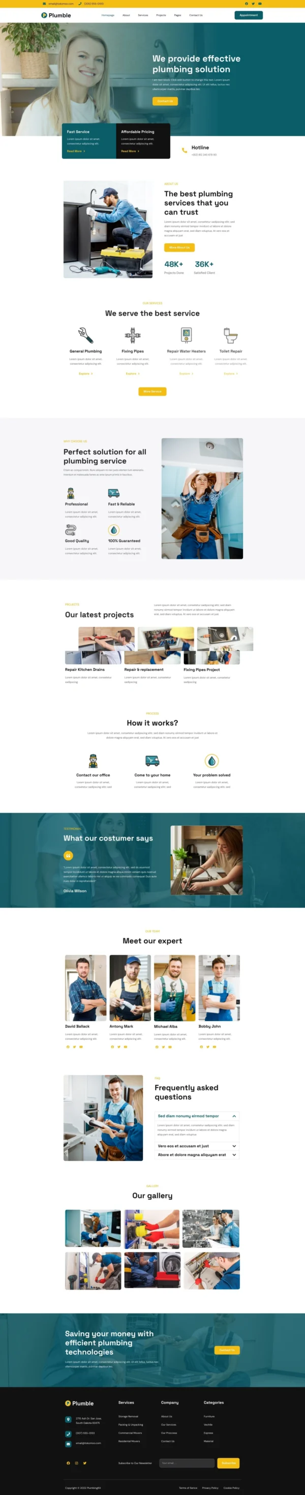 Plumble - Plumbing Services Website Design Package