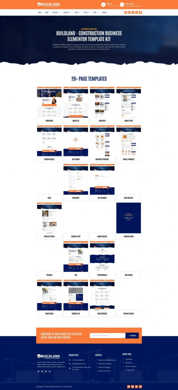 Buildland - Construction Business Website Design Package