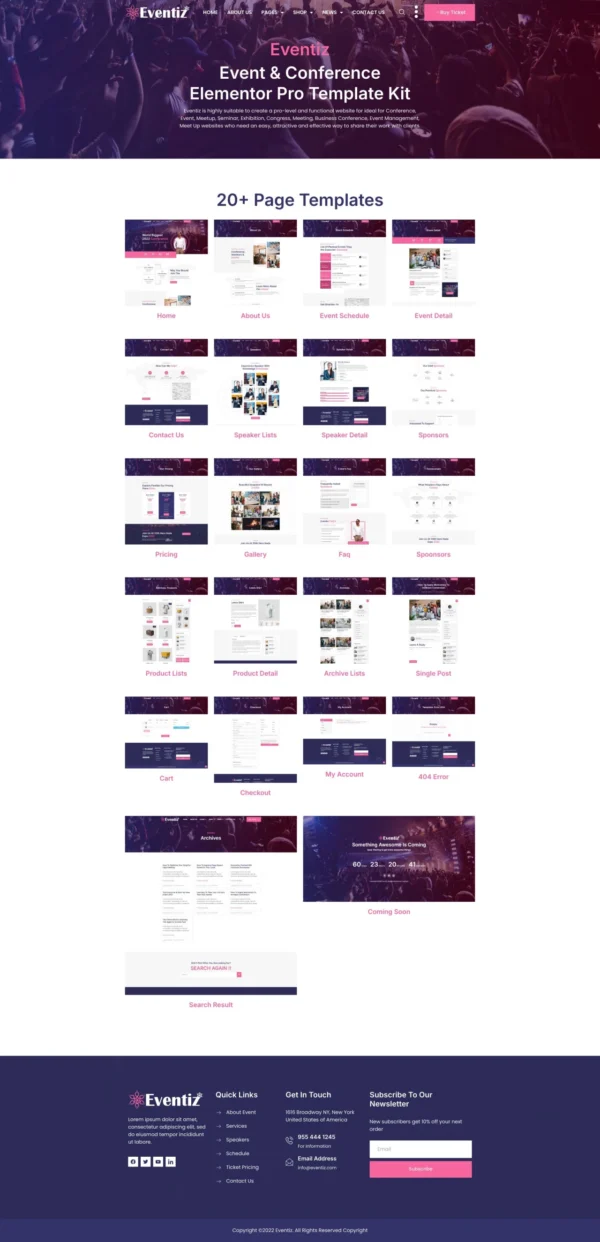 Eventiz - Event & Conference Website Design Package