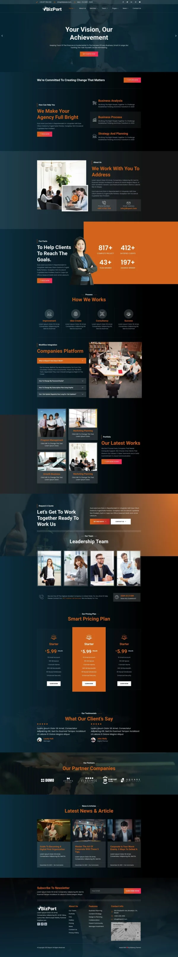 Bizport - Business & Consulting Website Design Package