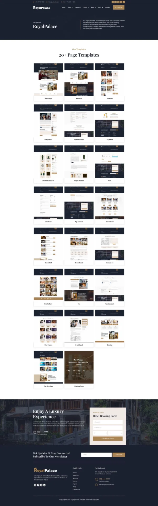 Royalpalace - Hotel Booking Website Design Package