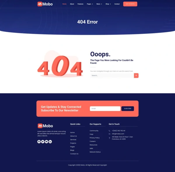Mobo - App Landing Page Website Design Package